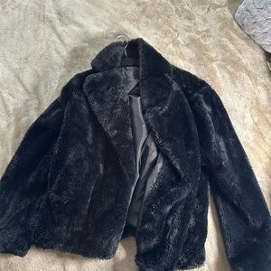 Luxurious Black Faux Fur Jacket